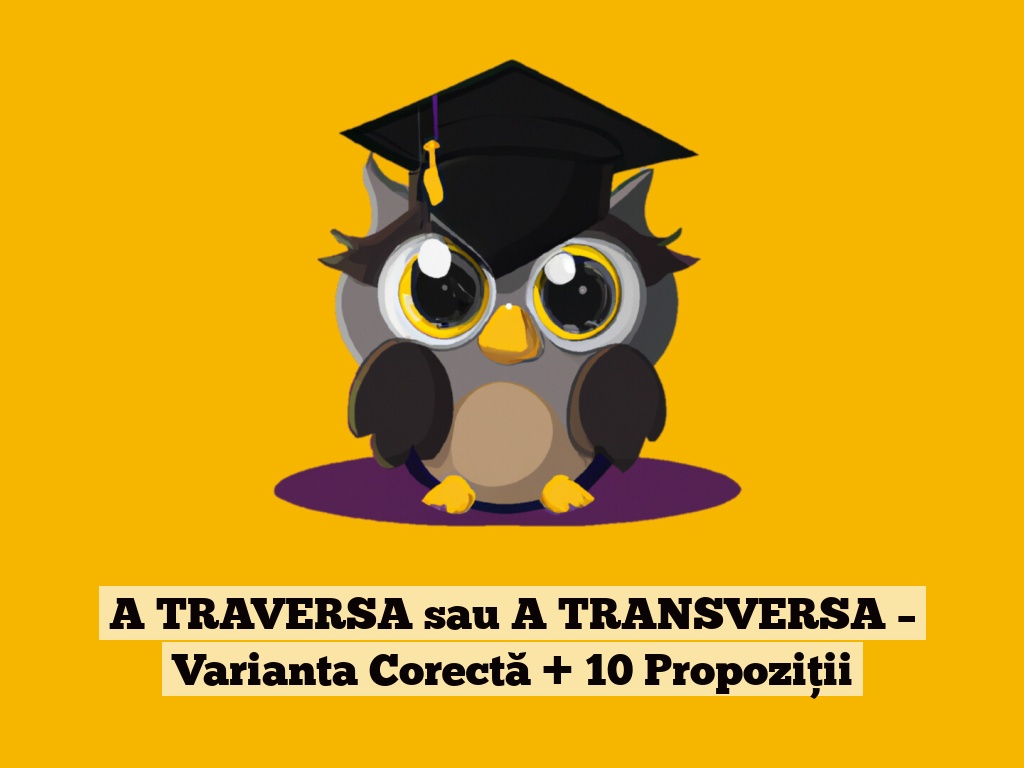 A TRAVERSA sau A TRANSVERSA – Varianta Corectă + 10 Propoziții