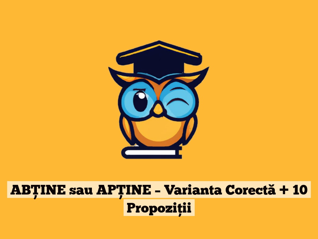 ABȚINE sau APȚINE – Varianta Corectă + 10 Propoziții