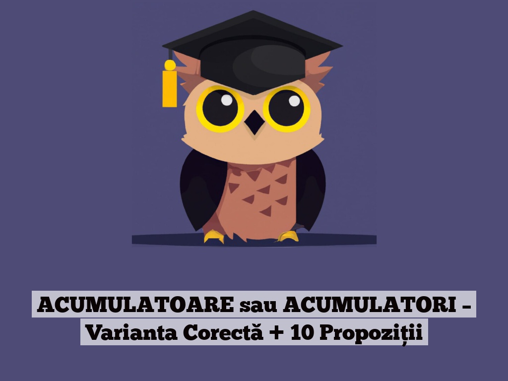 ACUMULATOARE sau ACUMULATORI – Varianta Corectă + 10 Propoziții