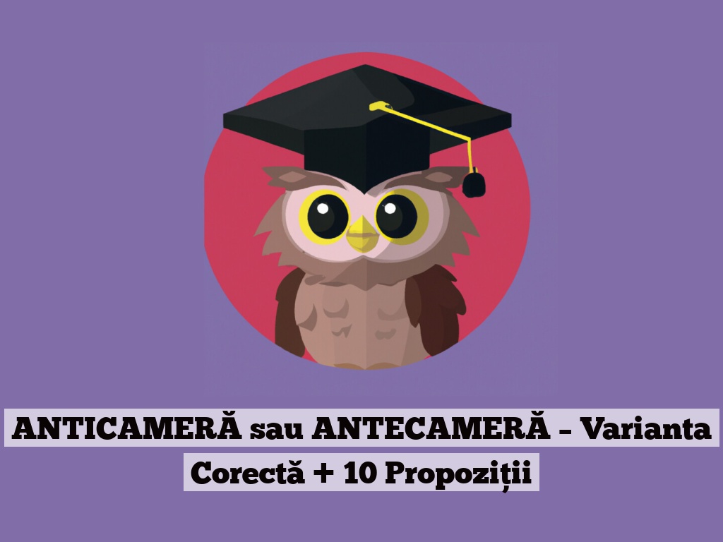 ANTICAMERĂ sau ANTECAMERĂ – Varianta Corectă + 10 Propoziții