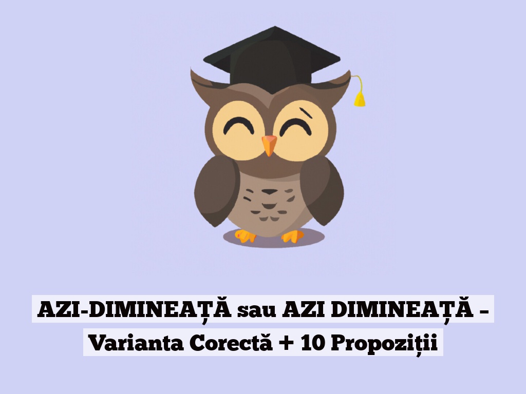 AZI-DIMINEAȚĂ sau AZI DIMINEAȚĂ – Varianta Corectă + 10 Propoziții