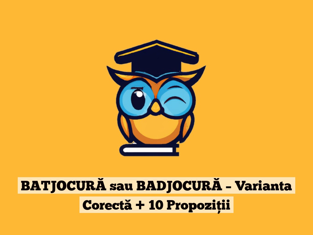 BATJOCURĂ sau BADJOCURĂ – Varianta Corectă + 10 Propoziții