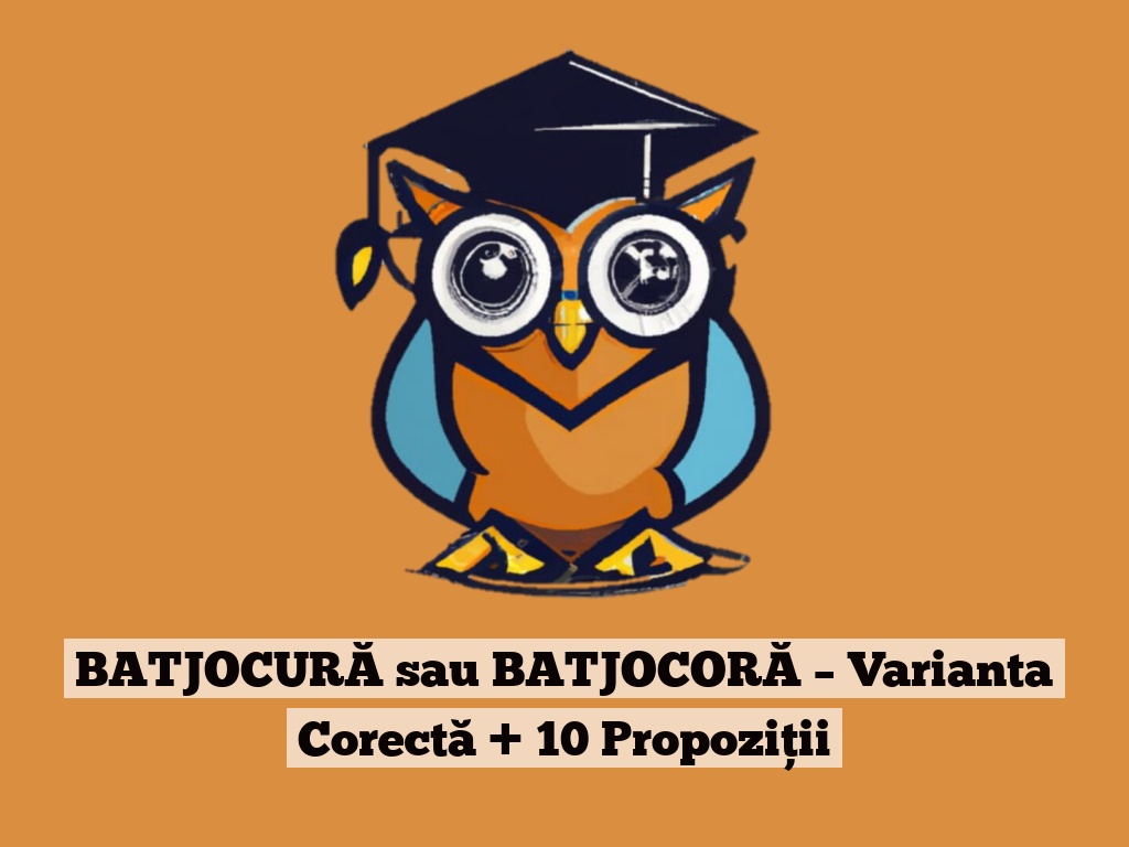 BATJOCURĂ sau BATJOCORĂ – Varianta Corectă + 10 Propoziții