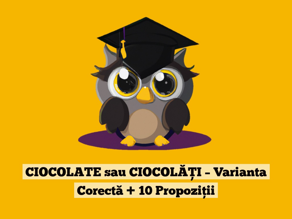 CIOCOLATE sau CIOCOLĂȚI – Varianta Corectă + 10 Propoziții