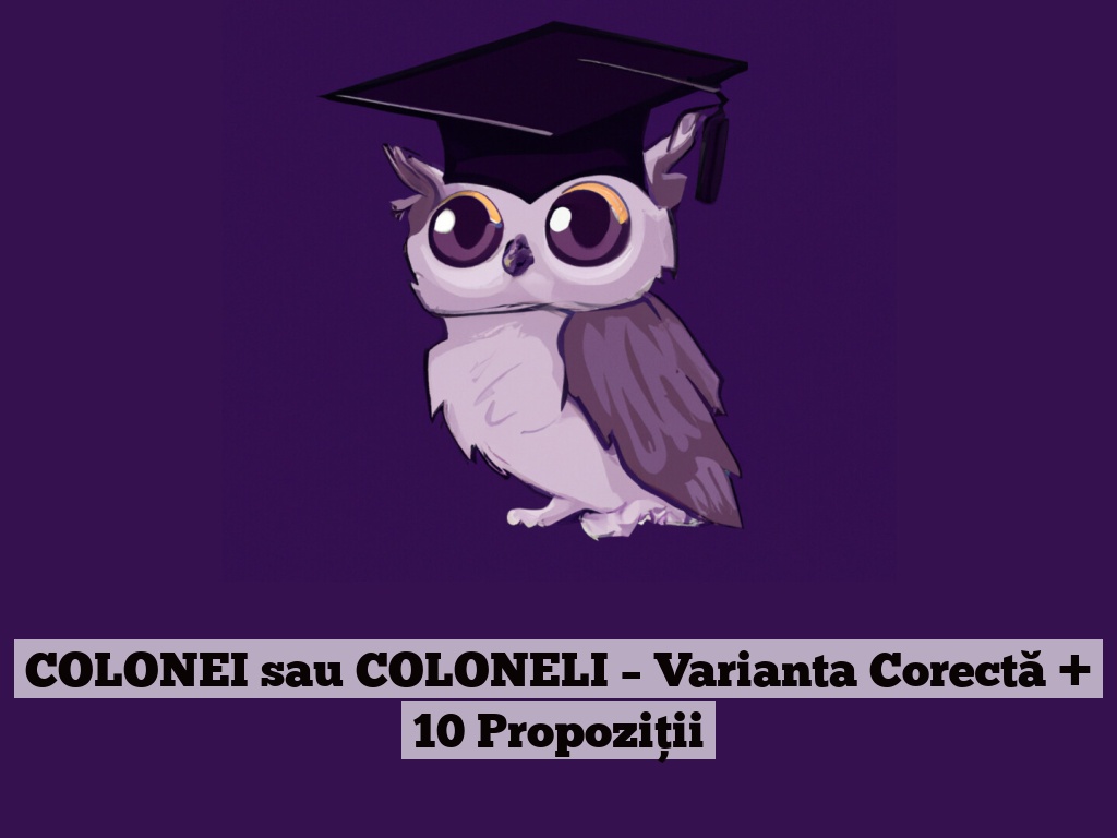 COLONEI sau COLONELI – Varianta Corectă + 10 Propoziții