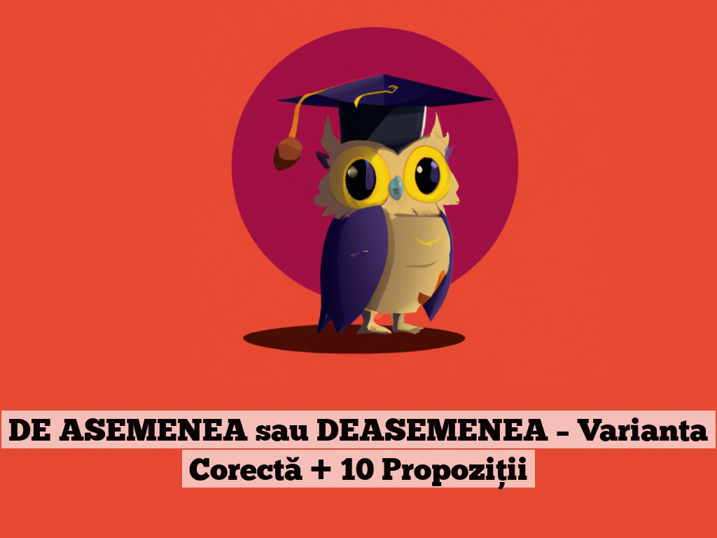 DE ASEMENEA sau DEASEMENEA – Varianta Corectă + 10 Propoziții