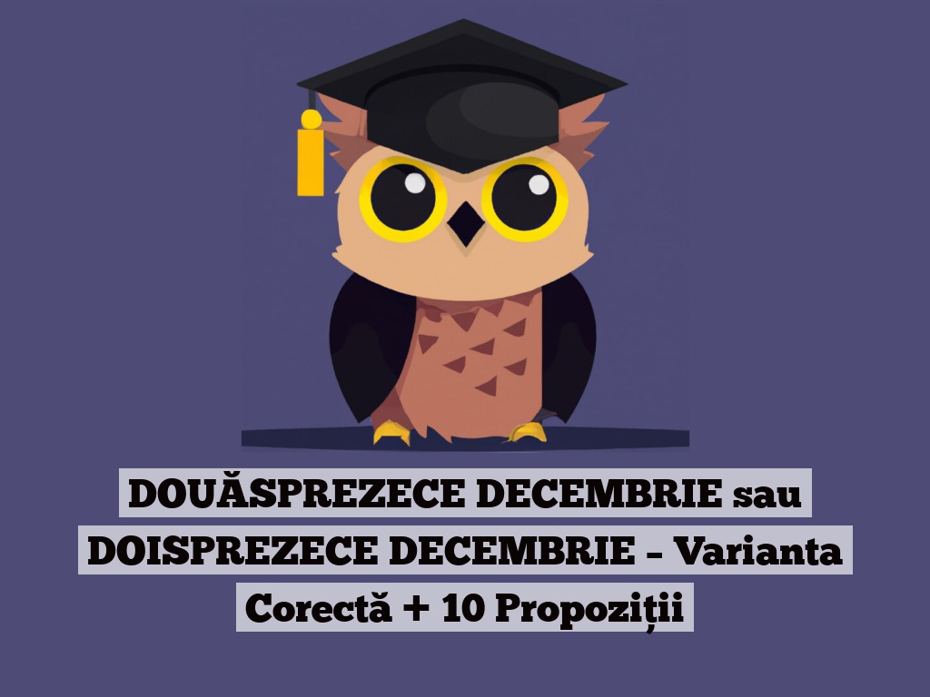 DOUĂSPREZECE DECEMBRIE sau DOISPREZECE DECEMBRIE – Varianta Corectă + 10 Propoziții