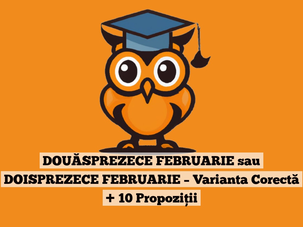 DOUĂSPREZECE FEBRUARIE sau DOISPREZECE FEBRUARIE – Varianta Corectă + 10 Propoziții