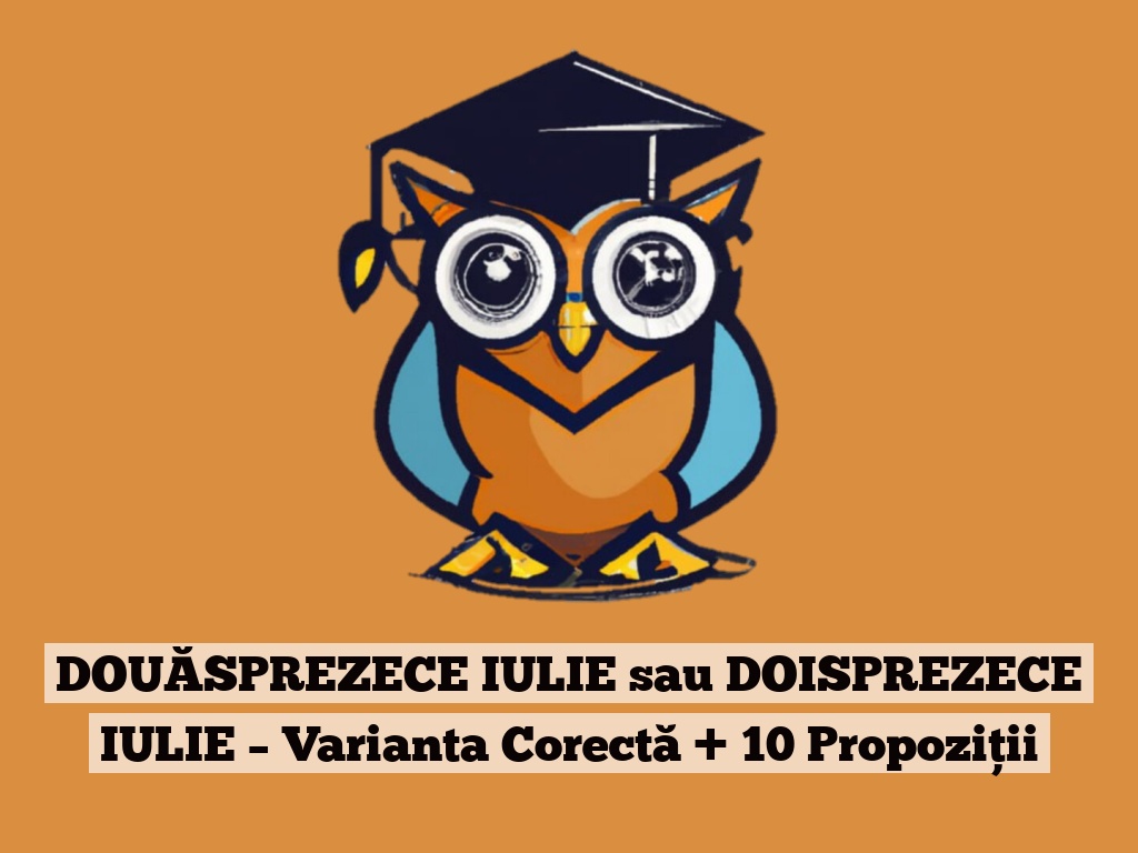 DOUĂSPREZECE IULIE sau DOISPREZECE IULIE – Varianta Corectă + 10 Propoziții