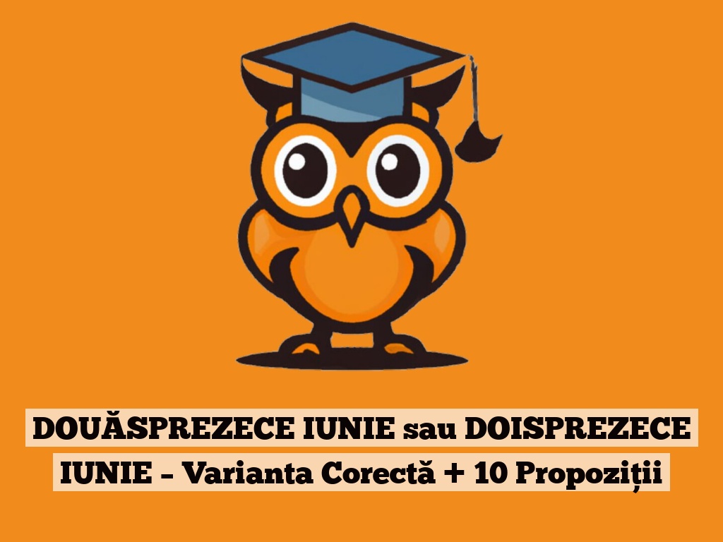 DOUĂSPREZECE IUNIE sau DOISPREZECE IUNIE – Varianta Corectă + 10 Propoziții