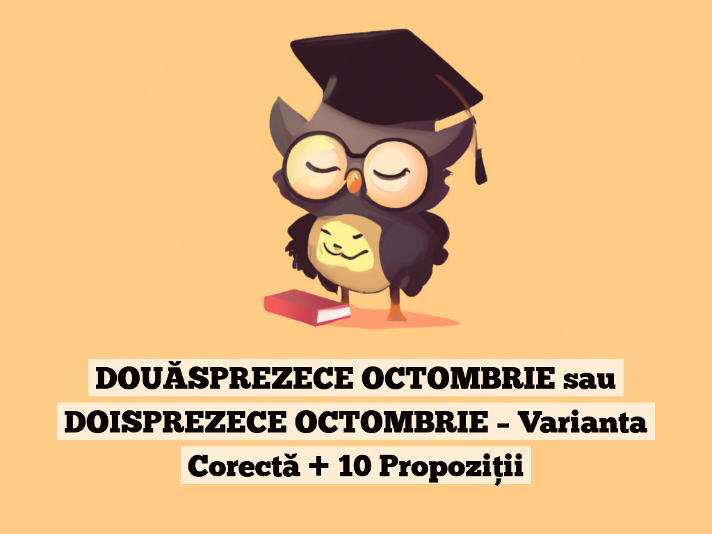 DOUĂSPREZECE OCTOMBRIE sau DOISPREZECE OCTOMBRIE – Varianta Corectă + 10 Propoziții