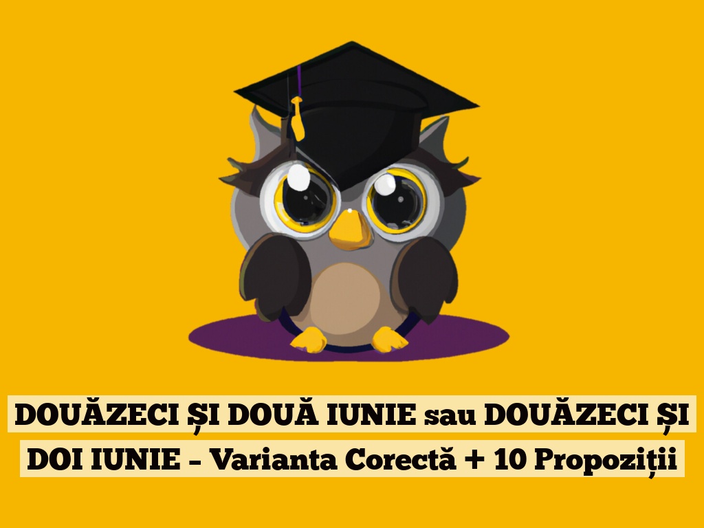 DOUĂZECI ȘI DOUĂ IUNIE sau DOUĂZECI ȘI DOI IUNIE – Varianta Corectă + 10 Propoziții