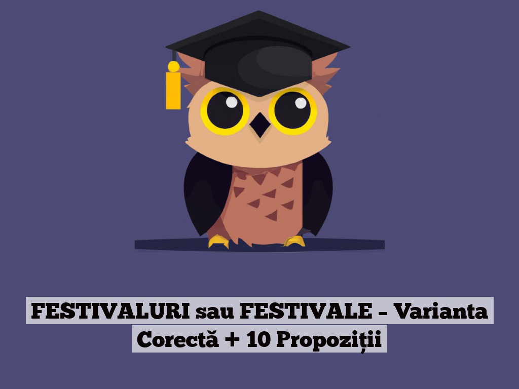 FESTIVALURI sau FESTIVALE – Varianta Corectă + 10 Propoziții