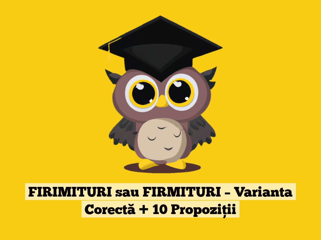 FIRIMITURI sau FIRMITURI – Varianta Corectă + 10 Propoziții