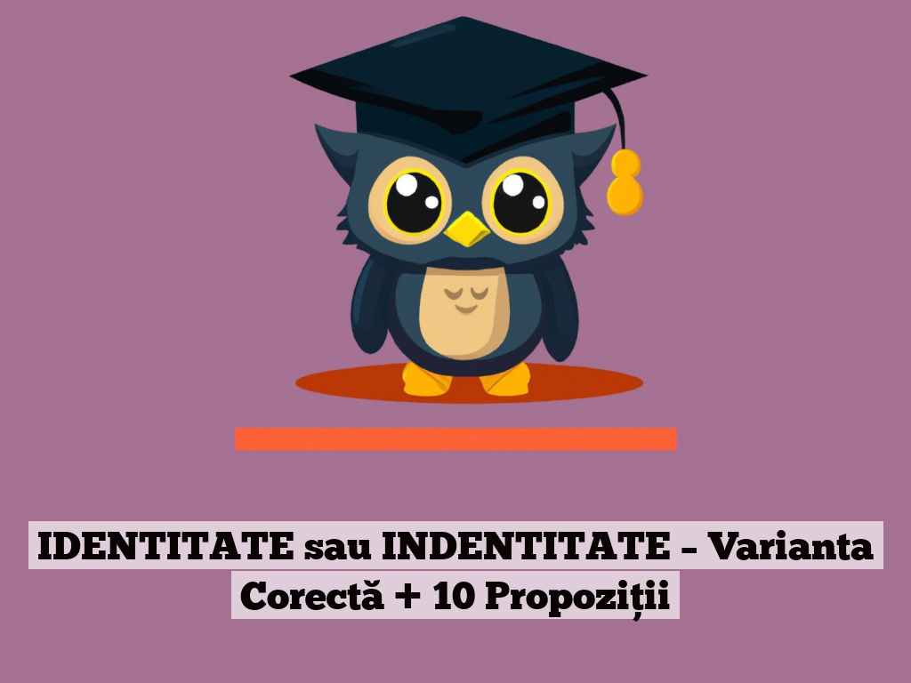 IDENTITATE sau INDENTITATE – Varianta Corectă + 10 Propoziții