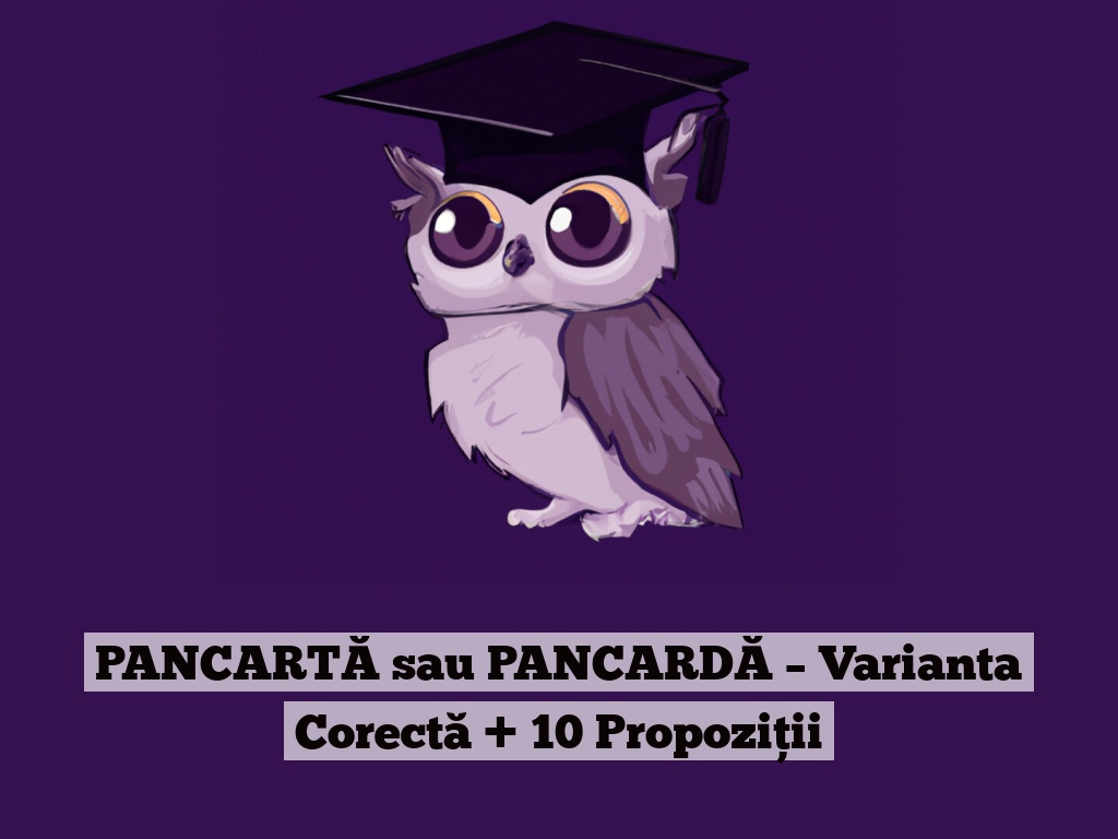 PANCARTĂ sau PANCARDĂ – Varianta Corectă + 10 Propoziții