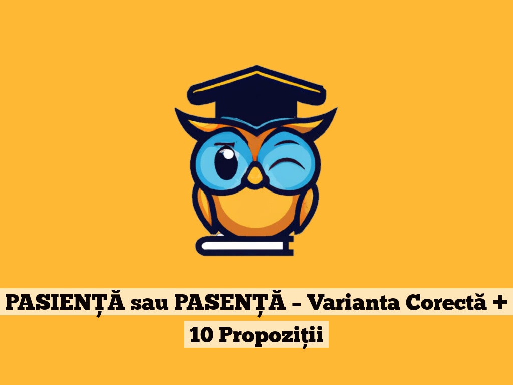 PASIENȚĂ sau PASENȚĂ – Varianta Corectă + 10 Propoziții