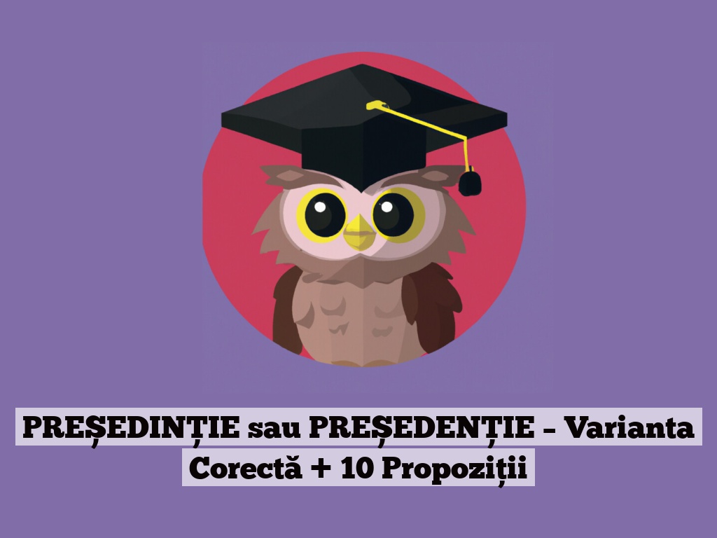 PREȘEDINȚIE sau PREȘEDENȚIE – Varianta Corectă + 10 Propoziții