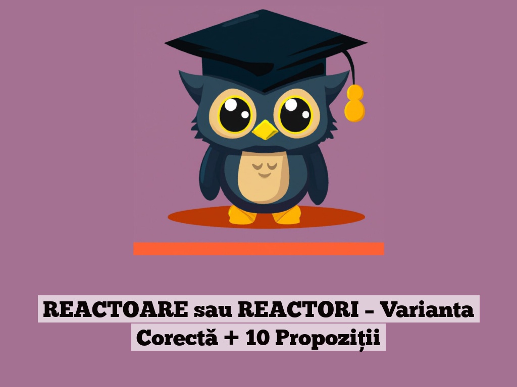 REACTOARE sau REACTORI – Varianta Corectă + 10 Propoziții