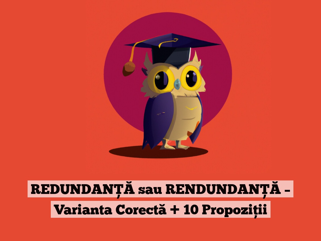 REDUNDANȚĂ sau RENDUNDANȚĂ – Varianta Corectă + 10 Propoziții