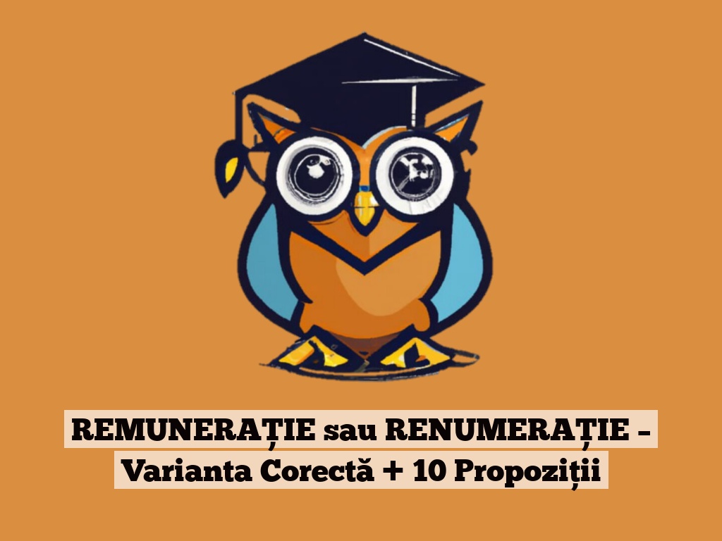 REMUNERAȚIE sau RENUMERAȚIE – Varianta Corectă + 10 Propoziții