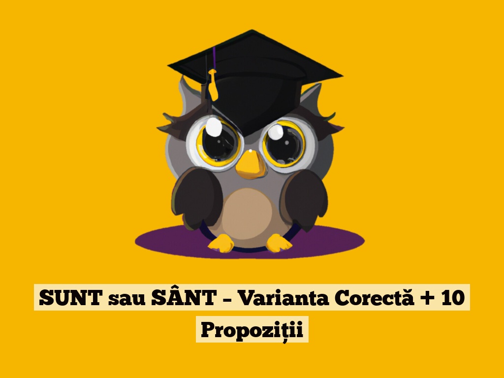 SUNT sau SÂNT – Varianta Corectă + 10 Propoziții