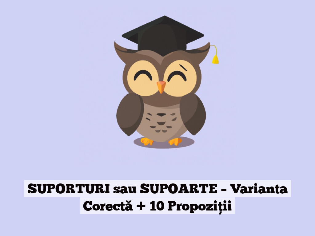 SUPORTURI sau SUPOARTE – Varianta Corectă + 10 Propoziții